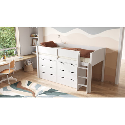 Loop Mid Sleeper Bed Storage Set White