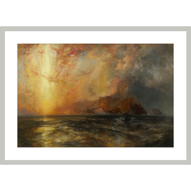 Férocement le soleil rouge qui descend / brûle son chemin le long des cieux par Thomas Moran, H 30,09 po x l 41,5 po