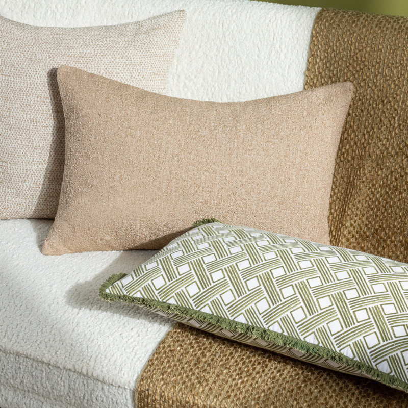 Alexa Geometric Green Rectangular Throw Cushion
