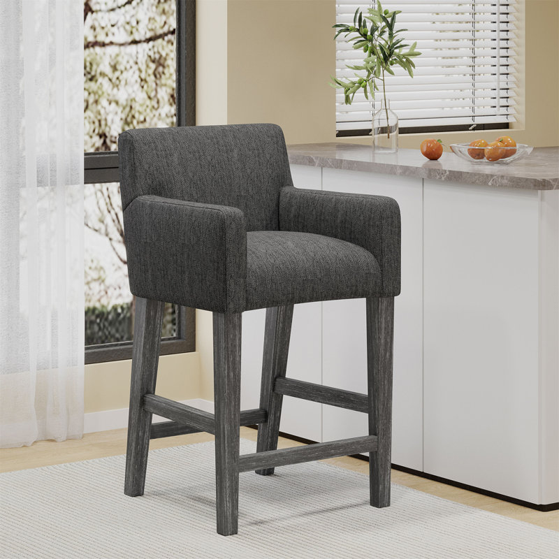 Tabouret de comptoir rembourré de 26 pouces, Tabouret de comptoir (siège d'une hauteur de 26 p, Gris, 1