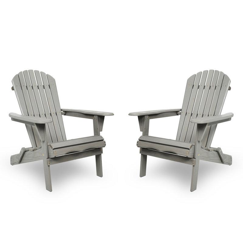 Chaise pliante grise pour l'extérieur en bois, Gris