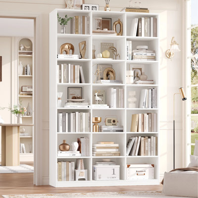 86"H X 47.2"W 7-Tier Standard Wood Storage Bookcase by Latitude Run