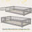 Twin Size Floor Bed With Safety Guardrails And Door And Slats, Toddler Floor Bed Frame For Girls And Boys-773188530-773188531