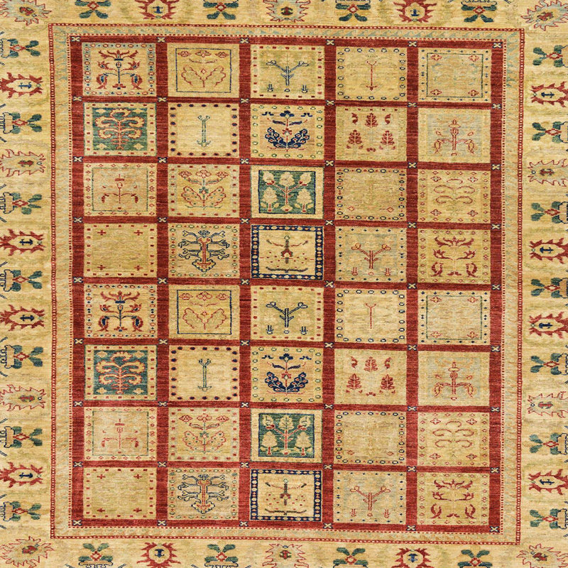 Tapis abstrait moderne 151, Carré 5 pi