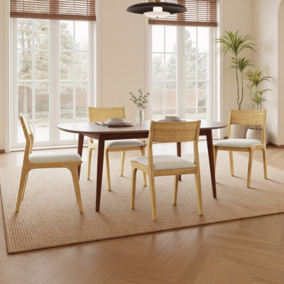 Ensemble de 4 chaises de salle à manger rembourrées avec cadre en bois vendu