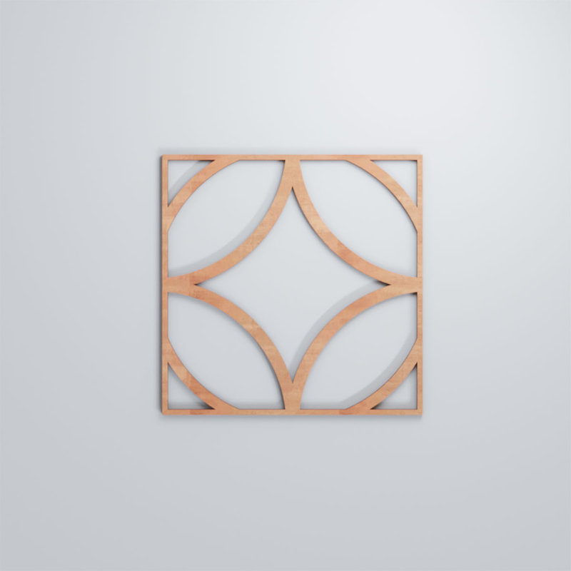 Panneaux muraux en bois Crosby, Cerise, H 11 3/8 po x l 11 3/8 po x P 1/4 po