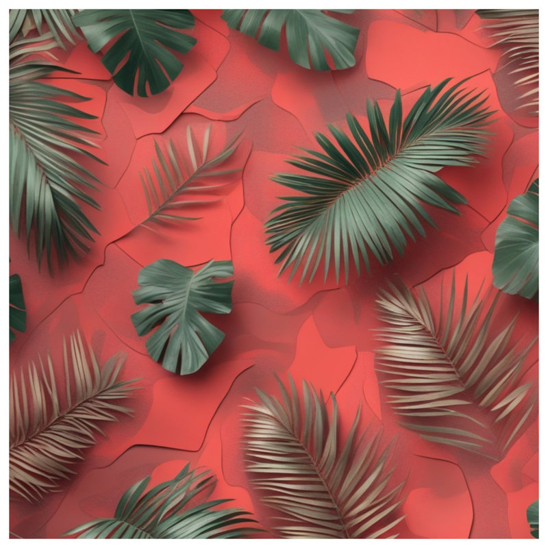 Couvertures de feuilles de palmier rouges et vertes, L 60 po x H 80 po