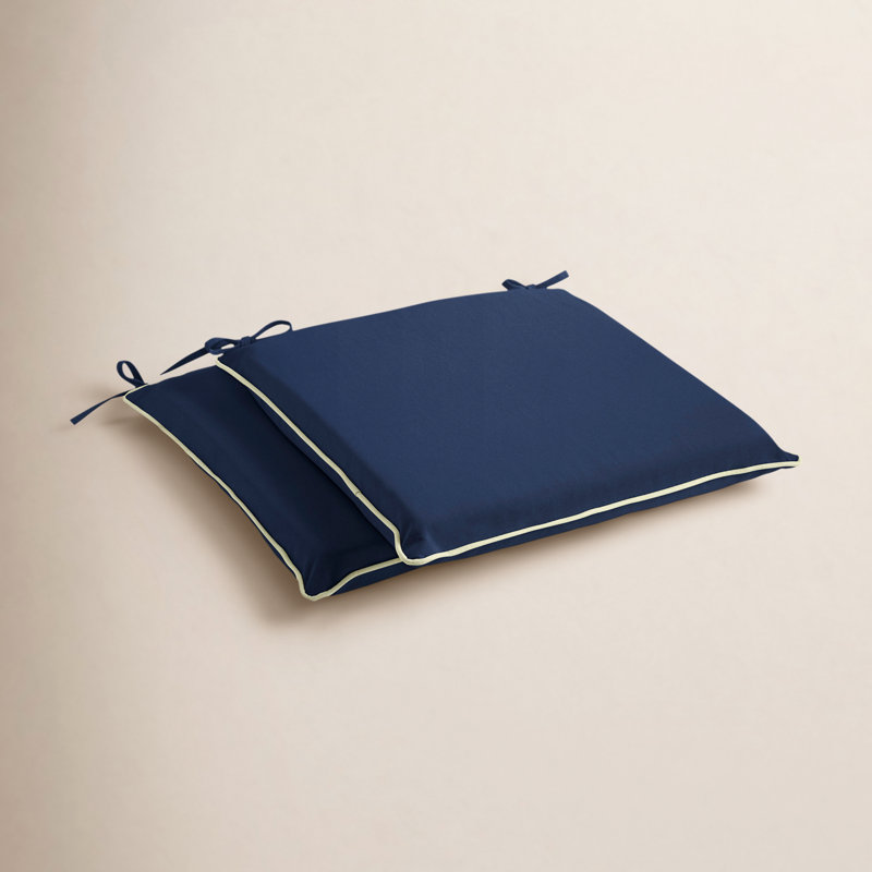 Heathwood Outdoor Sunbrella Chair Pad, 2" H x 20" W x 20" D, Sunbrella - Canvas Charcoal/ Canvas Natural Cord