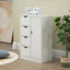 Armoire de plancher autoportante en chêne avec 4 tiroirs et porte - Rangement classique et fonctionnel pour votre salle de bain-55722483