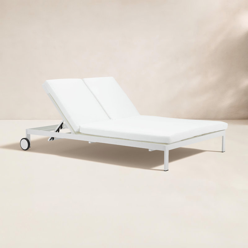 Sally Outdoor Chaise Lounge, White