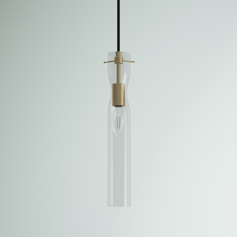 Luminaire suspendu à 1 lumière Cueto, Laiton rétro