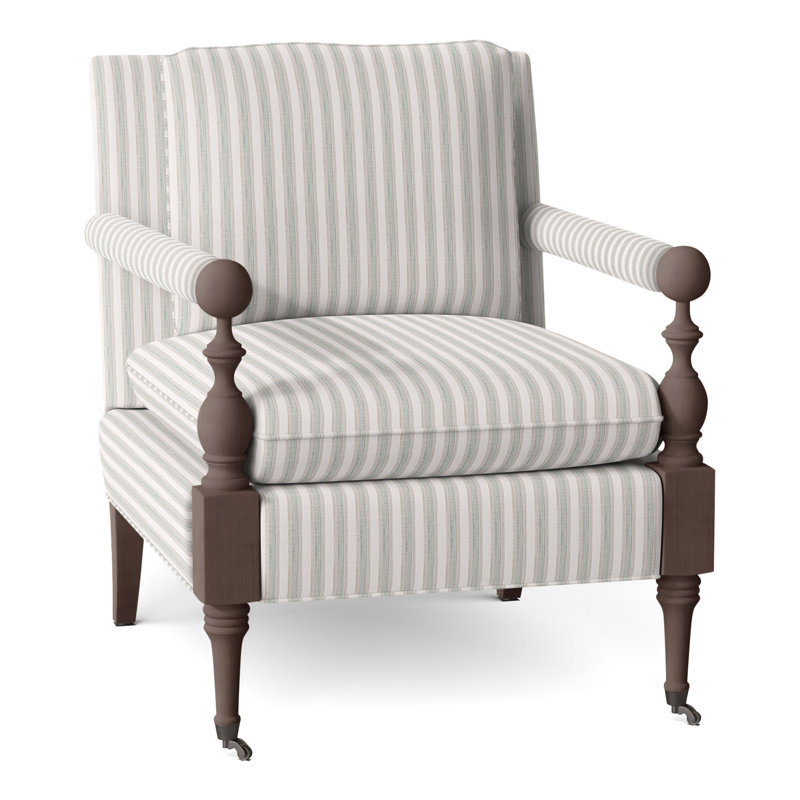 Fauteuil Leslie, Perigold ‑ cendre à rayures Piccadilly, Tabac
