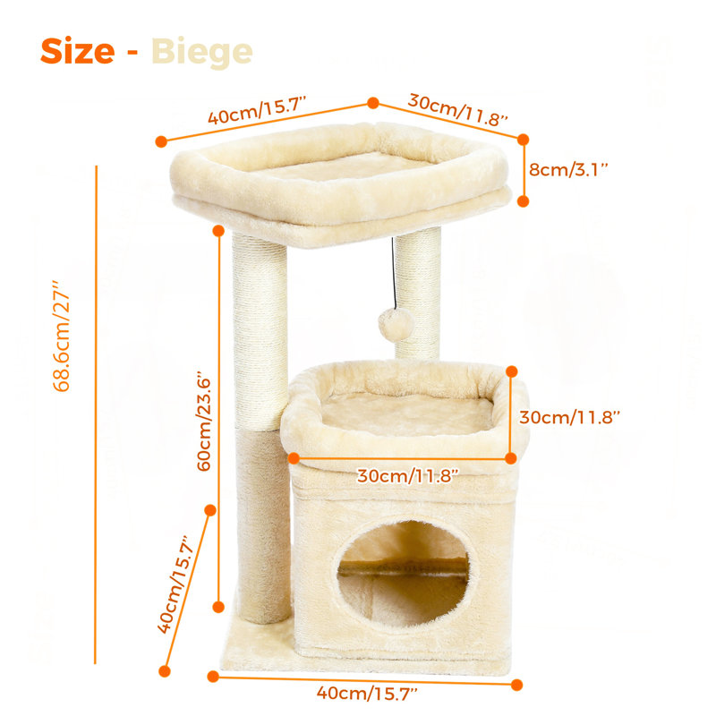 Tour pour chat 27 po, Beige