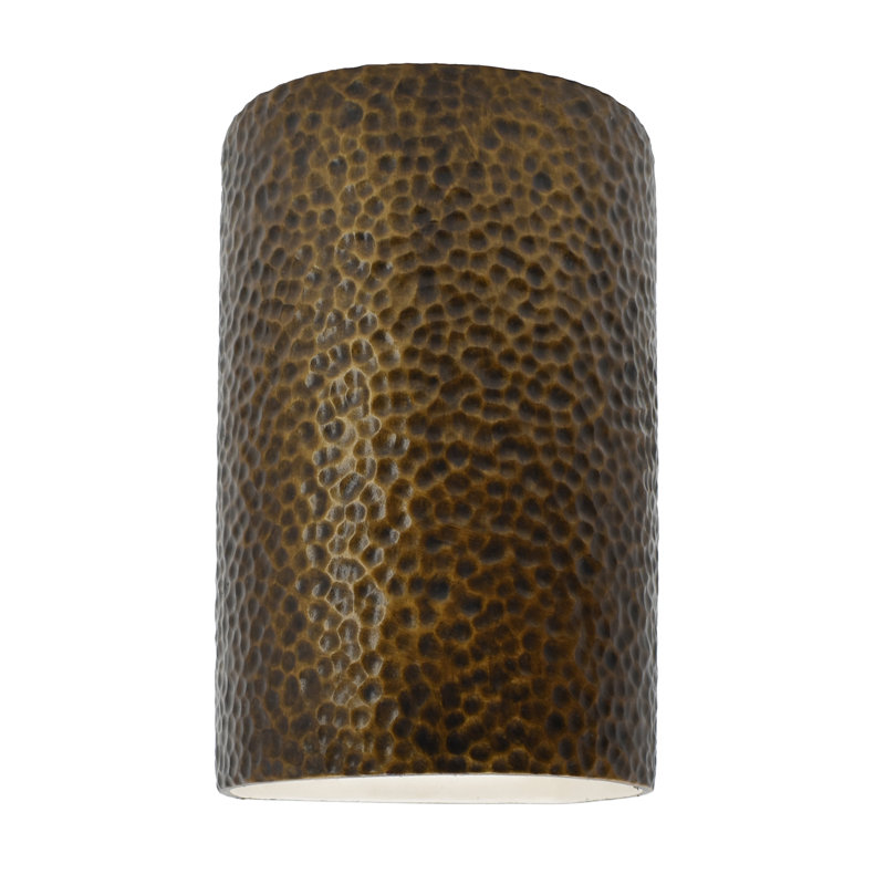 Charlottee Ceramic LED Wall Light, Hammered Brass