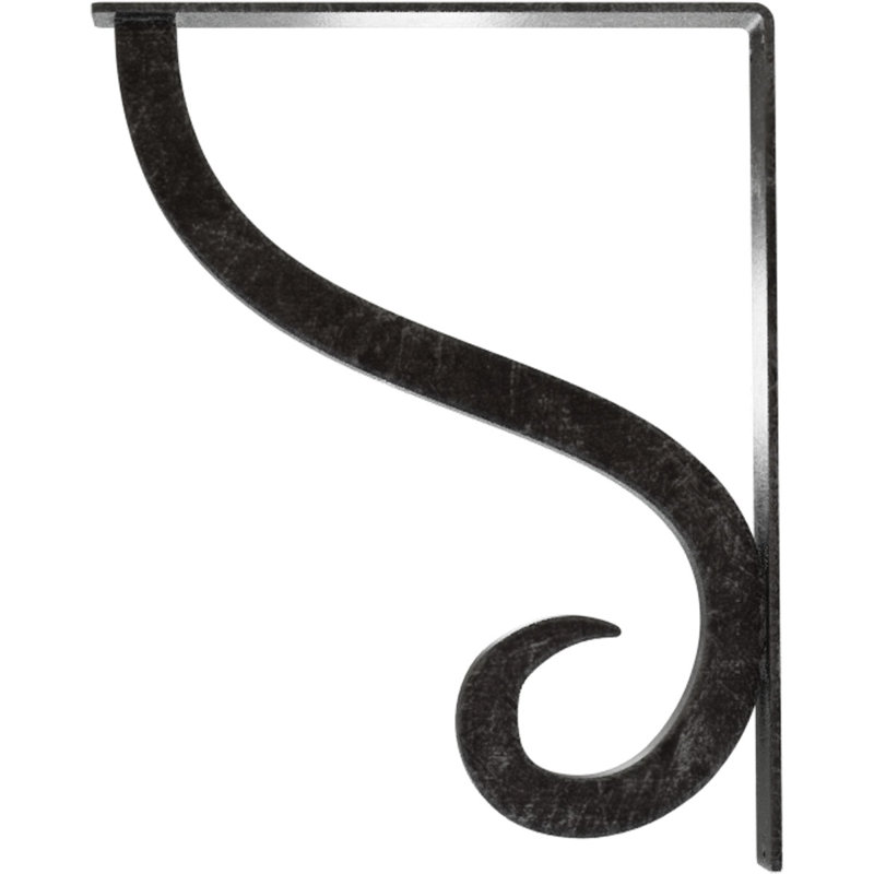 Support simple en fer forgé Ashford, H 15 po x l 2 po x P 12 po, Argent antique