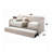 Jagger Fog Fabric Daybed with Roll-Out Trundle, Fully Padded and Slat System, Perfect for Guest Rooms and Small Spaces