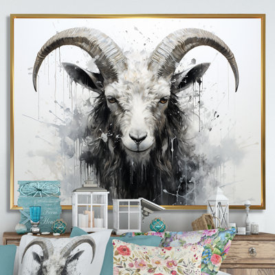 Impression sur toile, "Ram noir et blanc"