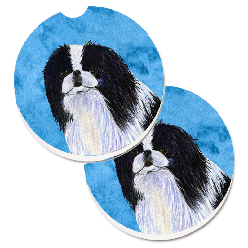 Sous-verre barbu collie voiture, Épagneul japonais