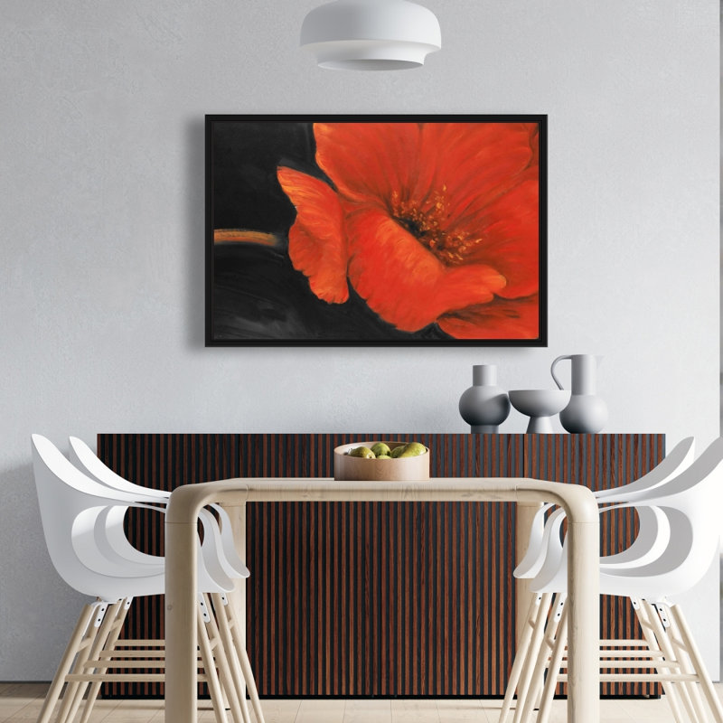Impression de fleur rouge sur toile