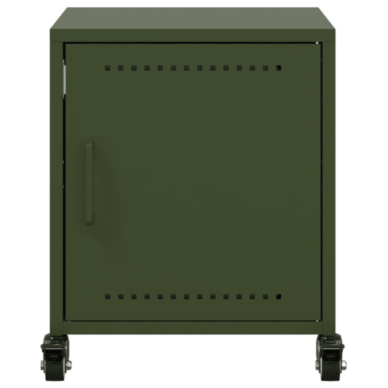 Preslei 36cm W Steel Bedside Table, Olive Green, Individual