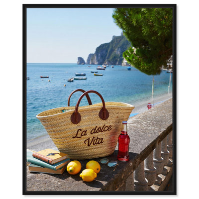 Capri Coastline Canvas Print Retro Summer Decor by Art Remedy