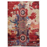 High-Quality Hand-Knotted Red And Blue Area Rug