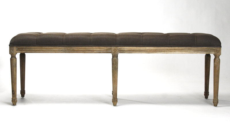 Louis Bench, Aubergine Linen