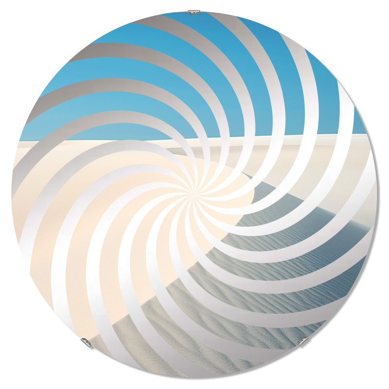White Dune Solitude I - Miroir décoratif Vortex MIR108585 C, 23,6 po x 23,6 po