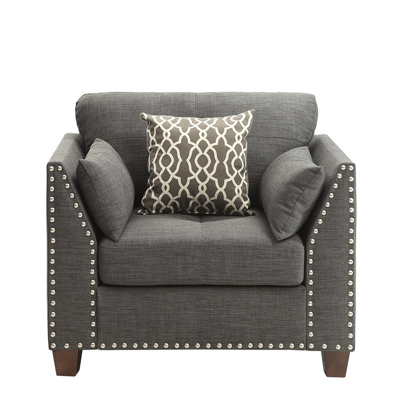 Chaise en lin Laurissa avec 3 coussins