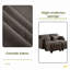 Canapé d'angle modulaire 2 places au design moderne et minimaliste capitonné, avec 2 poufs amovibles et d'épais coussins d'assise confortables, idéal pour le salon ou la chambre, en chenille.-850027858