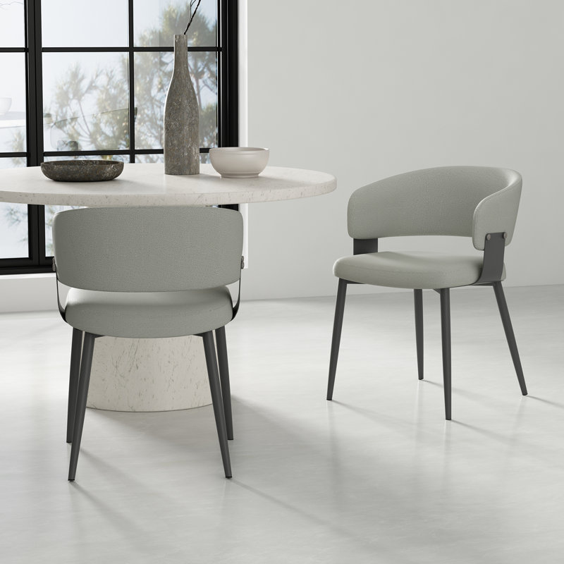 Chaise de salle à manger rembourrée Luce,  Gris pierre