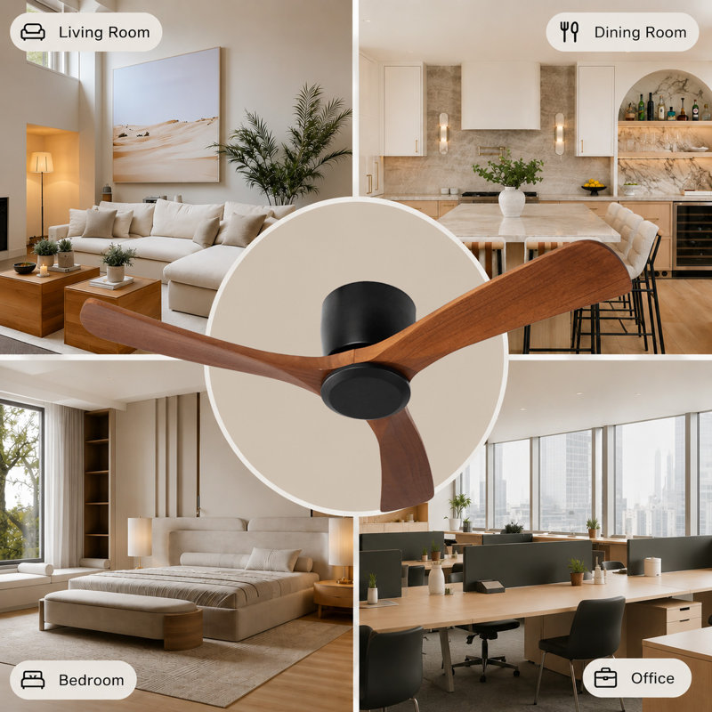 42 INCH WOOD CEILING FAN WITHOUT LIGHT