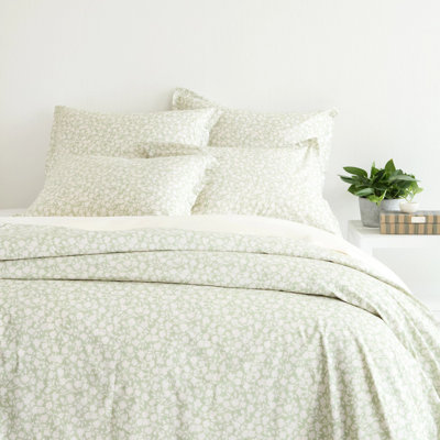 Aria Sage Modern & Contemporary Cotton Machine Printed Floral Duvet Cover