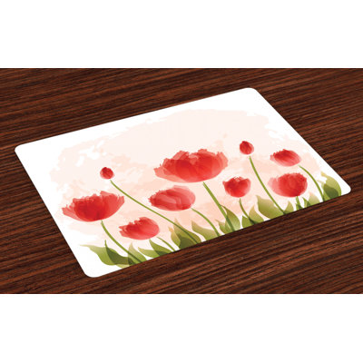 Trey Romantic Tulip Blossoms Placemat