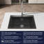 Évier de cuisine en acier inoxydable, lavabo simple sur pied à montage sur le comptoir de 27 po x 19 po, avec drain et crochet standard américain, LS-SSBL01