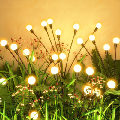 Solar Swaying Firefly Stake Lights, 8 LED Wind Vibrating Garden Lights, Set of 4, Waterproof Solar Powered Landscape Decorative Lights for Yard Patio Lawn Pathway