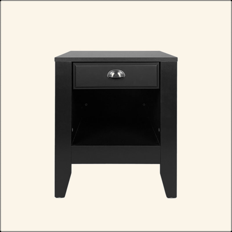 Table de chevet contemporaine en faux bois avec rangement et design fonctionnel