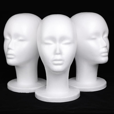 3 Packs Foam Wig Head Female Styrofoam Mannequin Head Stand for wigs foam heads Wig Display