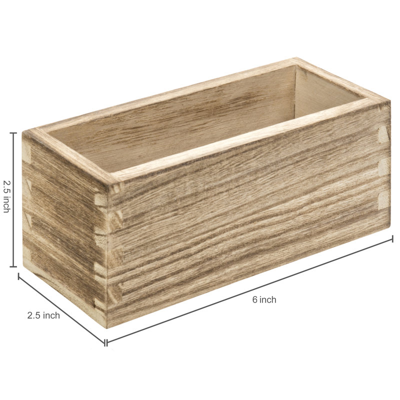 Highsmith Solid Wood 3 Piece Magnetic Organiser Bins Pen Holders