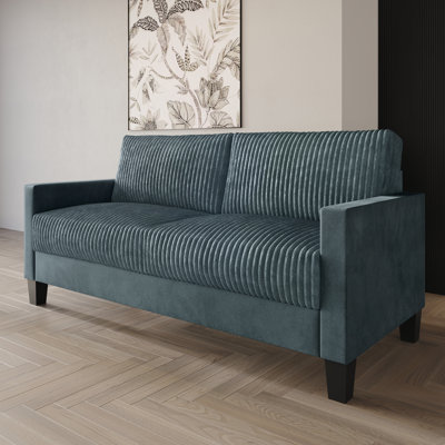 Canapé en velours à accoudoirs carrés en velours 73,88 po Shadybrook