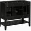 Armoire de salle de bain de 36 pouces sans lavabo, base d'armoire seulement, une porte et trois tiroirs, noir