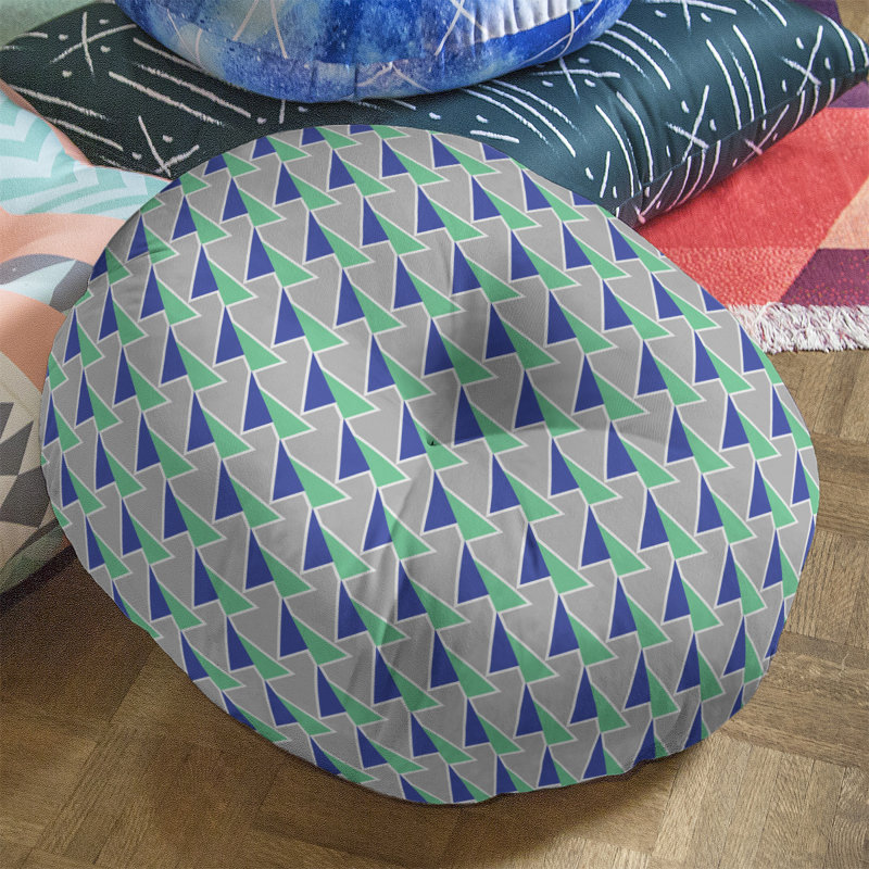Coussin de sol à flèches changeées, 26 po x 26 po, Vert/bleu
