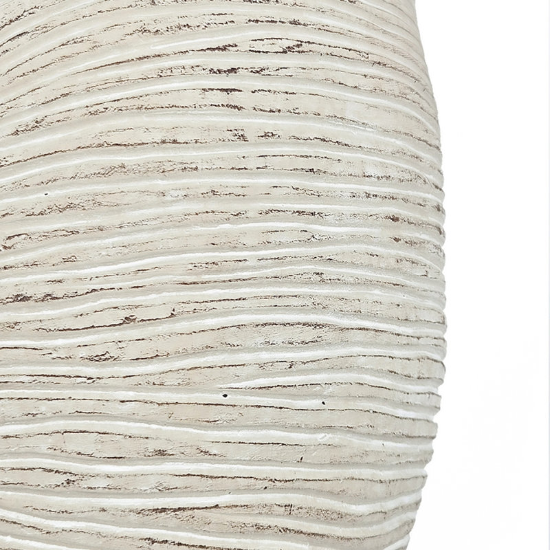 Sand And Cement Nautilus Shell Planter With Textured Beige Finish, 6.34" H x 8.54" W x 5.54" D