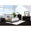 Cadre de lit grand format, noir antique, style transitionnel, accents dorés brossés à la main en métal, 7 broches sur la tête de lit, thermolaqué pour une utilisation dans la chambre à coucher,