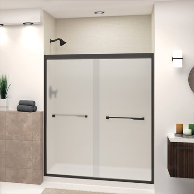 Porte de douche demi-cadre l 57,75 "x H 70" Frederick