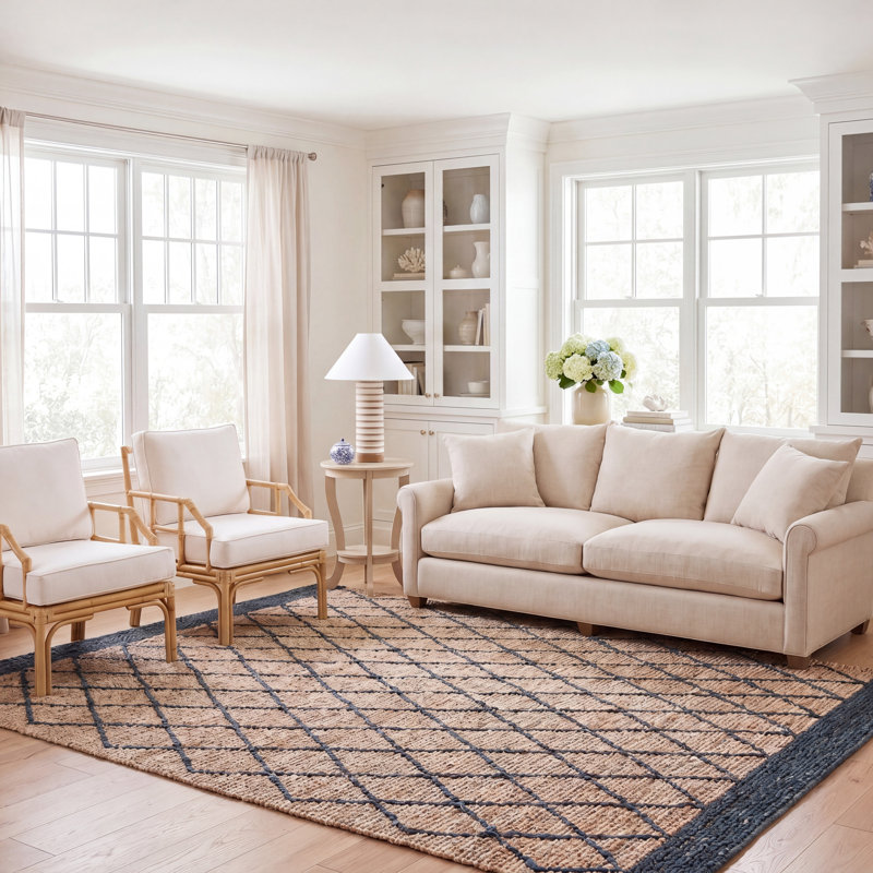Lyon Geometric Hand Loom Tan Area Rug, Rectangle 8' x 10'