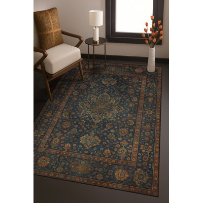 Tapis brun tissé à motif traditionnel lavable Mosso