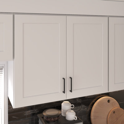 Meuble de cuisine mural 2 portes - 2 étagères, à monter soi-même, 30,5 cm (P) x 91,5 cm (L) x 76 cm (H), blanc