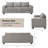 90 Inch Corduroy Sofa Couch, 3 Seater Upholstered Sofa With Square Armrests For Living Room Apartment-116785609