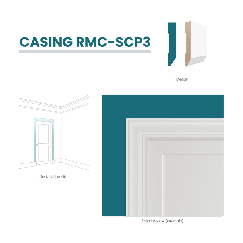 RMC SCP3 11/16 po x l 3 1/4 po apprêté en pin jointé au doigt 3 pièces au total, 3,25 po x 96 po x 0,6875 po